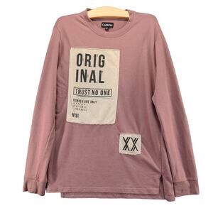 Carbon Original Trust No One Long Sleeve Shirt Size Small Pink Logo